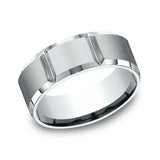 14K White Gold 6mm/8mm Comfort-Fit Design Wedding Ring