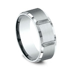 14K White Gold 6mm/8mm Comfort-Fit Design Wedding Ring
