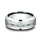 14K White Gold 8mm Comfort-Fit Design Wedding Ring
