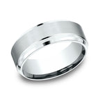 14K White Gold 8mm Comfort-Fit Design Wedding Band