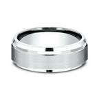 14K White Gold 8mm Comfort-Fit Design Wedding Band