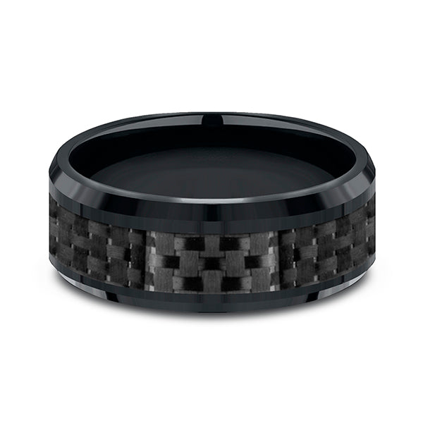 Cobalt and Carbon Fiber 8mm Comfort-Fit Design Wedding Band