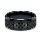 Cobalt and Carbon Fiber 8mm Comfort-Fit Design Wedding Band