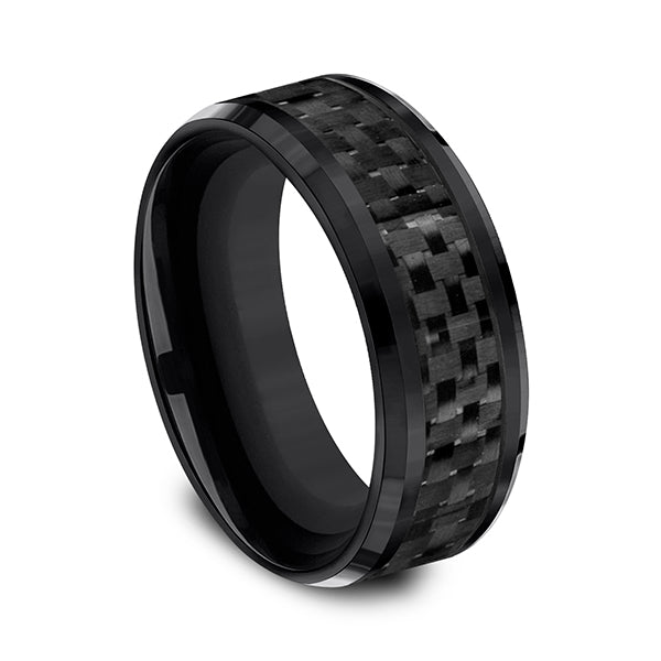Black Titanium 8mm Comfort-Fit Design Wedding Band