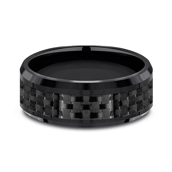 Black Titanium 8mm Comfort-Fit Design Wedding Band