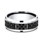 Cobalt and Carbon Fiber 8mm Comfort-Fit Design Wedding Band