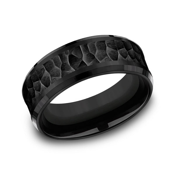 Black Titanium 8mm Comfort-Fit Design Wedding Band