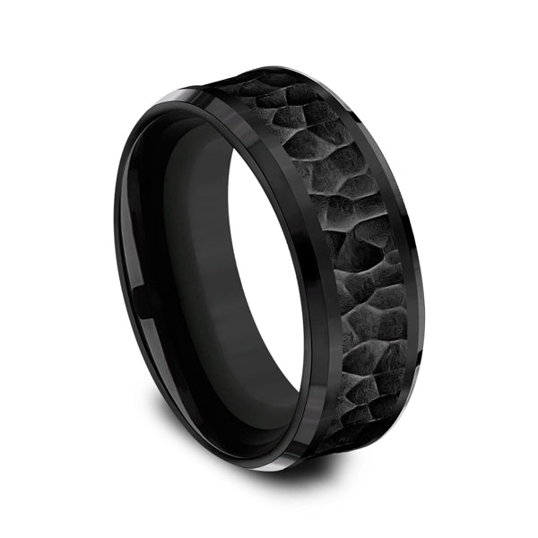 Black Titanium 8mm Comfort-Fit Design Wedding Band