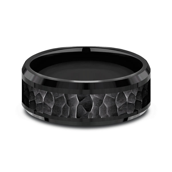 Black Titanium 8mm Comfort-Fit Design Wedding Band