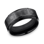 Black Titanium 9mm Comfort-Fit Design Wedding Band