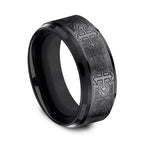 Black Titanium 9mm Comfort-Fit Design Wedding Band