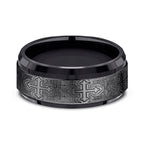 Black Titanium 9mm Comfort-Fit Design Wedding Band
