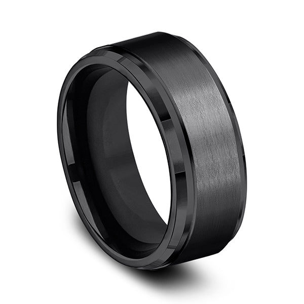 Black Titanium 9mm Comfort-Fit Design Wedding Band