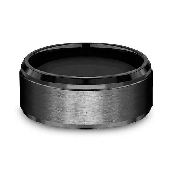 Black Titanium 9mm Comfort-Fit Design Wedding Band