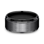Black Titanium 9mm Comfort-Fit Design Wedding Band