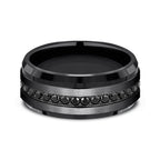 Black Titanium 9mm Comfort-Fit Design Wedding Band