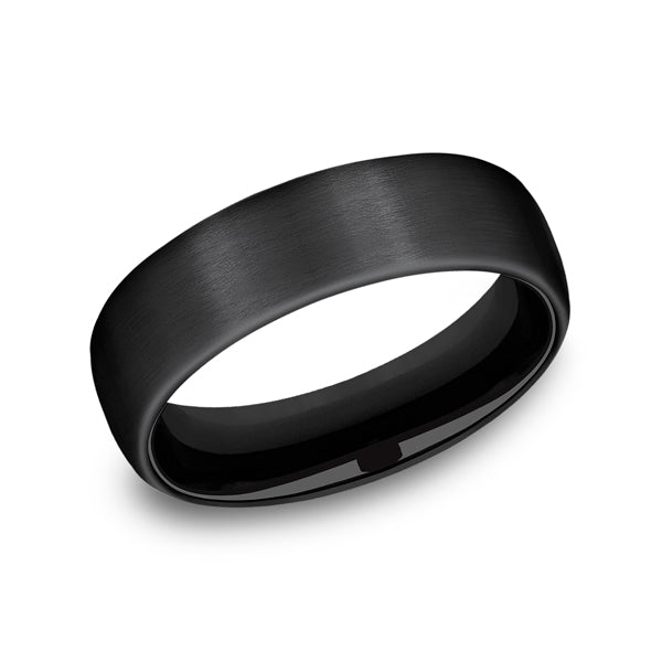 Black Titanium 6.5mm Comfort-Fit Design Wedding Band