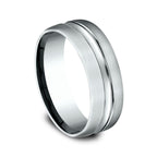 14K White Gold 7.5mm Comfort-Fit Design Wedding Ring