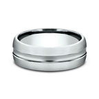 14K White Gold 7.5mm Comfort-Fit Design Wedding Ring