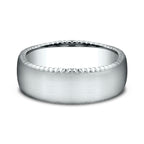 14K White Gold 7.5mm Comfort-Fit Design Wedding Band