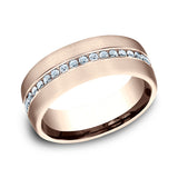 14K White Gold/Yellow Gold/Rose Gold Comfort-Fit Diamond Wedding Ring