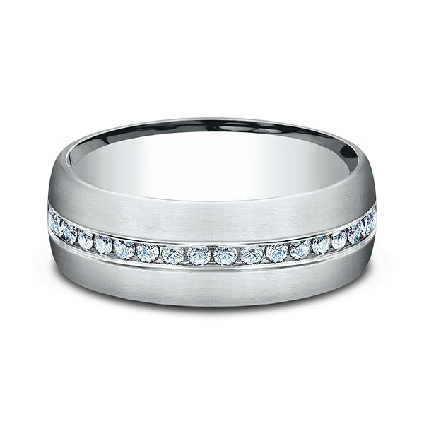 14K White Gold/Yellow Gold/Rose Gold Comfort-Fit Diamond Wedding Ring