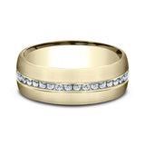 14K White Gold/Yellow Gold/Rose Gold Comfort-Fit Diamond Wedding Ring