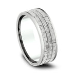 14K White Gold 7mm Comfort-Fit Design Wedding Band