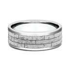 14K White Gold 7mm Comfort-Fit Design Wedding Band