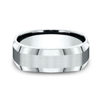 14K White Gold 7mm Comfort-Fit Design Wedding Band