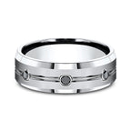 Cobalt 7.5mm Comfort-Fit Black Diamond Wedding Ring