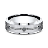 Cobalt 7.5mm Comfort-Fit Black Diamond Wedding Ring