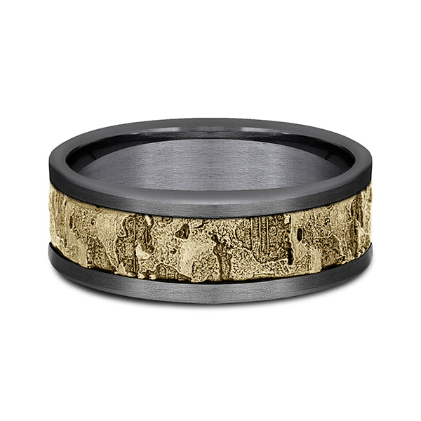 Ammara Stone 8mm Comfort-fit Design Wedding Band