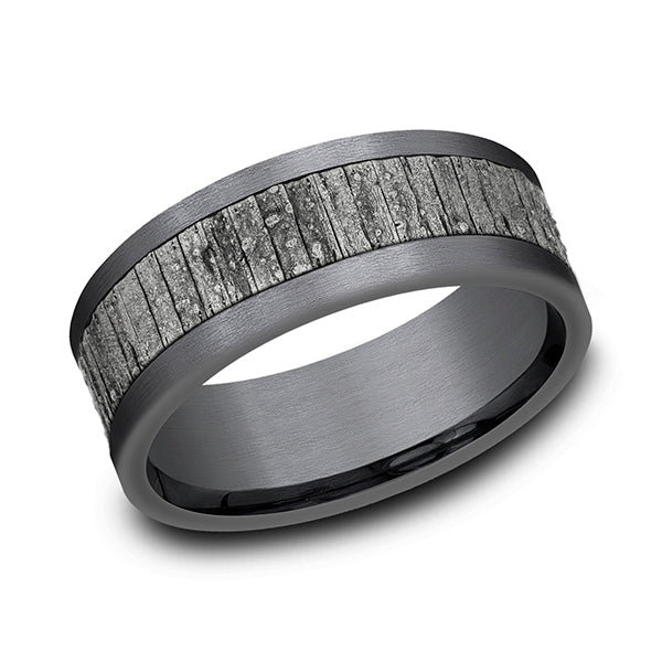 Ammara Stone 8mm Comfort-fit Design Wedding Band