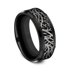 Tantalum and Black Titanium 8mm Comfort-fit Design Wedding Band