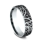14K White Gold 6.5mm Comfort-Fit Design Wedding Band