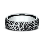 14K White Gold 6.5mm Comfort-Fit Design Wedding Band
