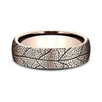 14K Rose Gold/White Gold 6.5mm Comfort-Fit Design Wedding Band