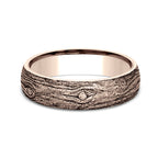 14K Rose Gold/White Gold 6mm Comfort-Fit Design Wedding Band