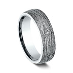 14K Rose Gold/White Gold 6mm Comfort-Fit Design Wedding Band