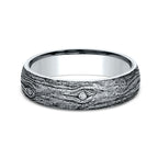 14K Rose Gold/White Gold 6mm Comfort-Fit Design Wedding Band