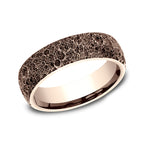 14K Rose Gold/White Gold 6mm Comfort-Fit Design Wedding Band
