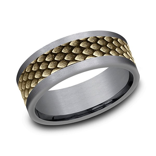 Ammara Stone 8mm Comfort-fit Design Wedding Band