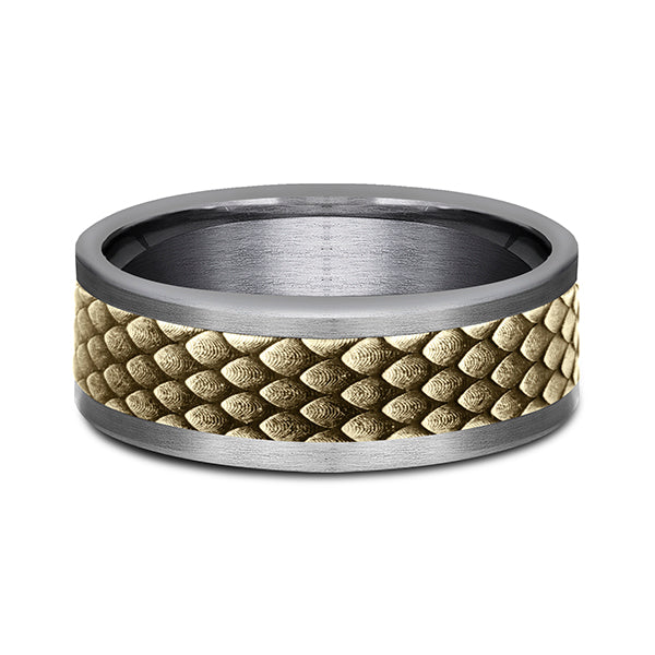 Ammara Stone 8mm Comfort-fit Design Wedding Band