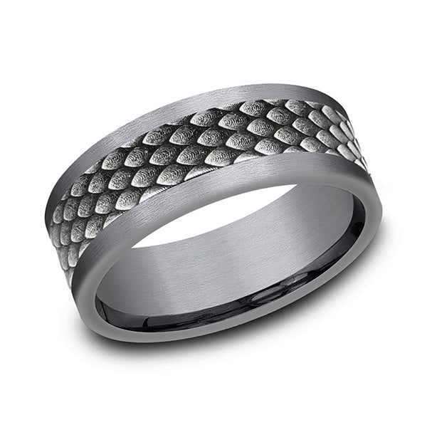 Ammara Stone 8mm Comfort-fit Design Wedding Band