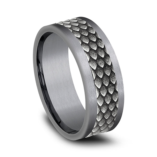 Ammara Stone 8mm Comfort-fit Design Wedding Band
