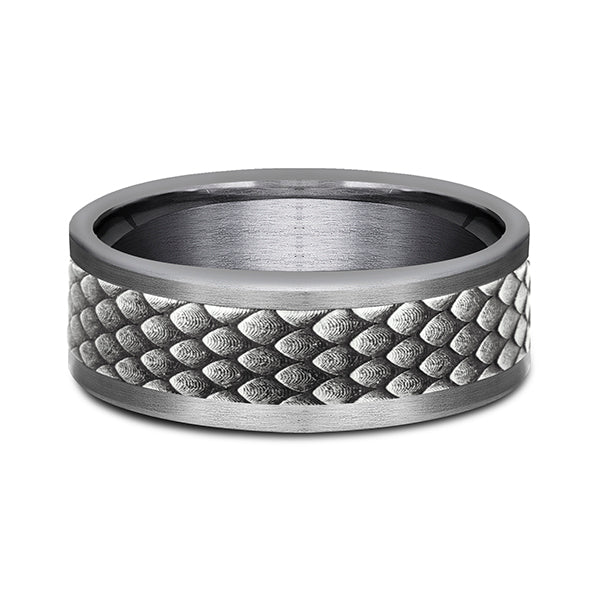 Ammara Stone 8mm Comfort-fit Design Wedding Band