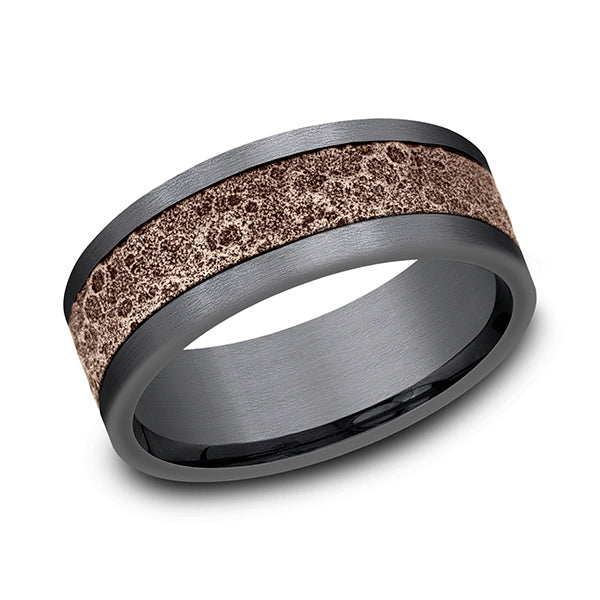 Ammara Stone 8mm Comfort-fit Design Wedding Band