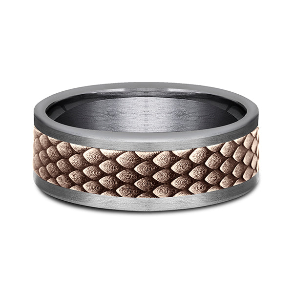 Ammara Stone 8mm Comfort-fit Design Wedding Band