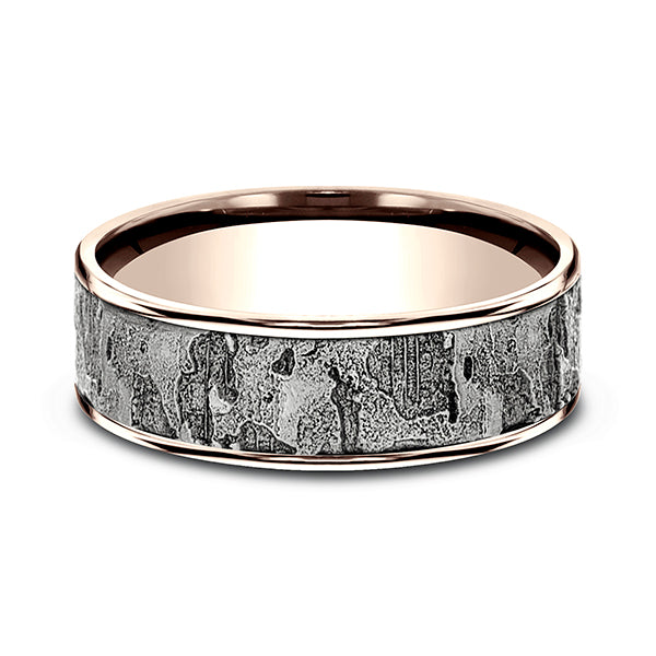 Two Tone 6.5mm Comfort-Fit Design Wedding Ring
